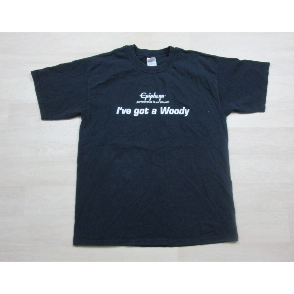 Y2K Epiphone Guitars T Shirt (L) Allen Woody RumbleKat Bass "I've Got a Woody"